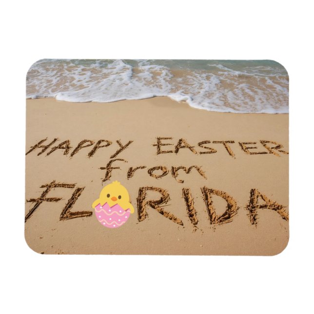 Happy Easter from Florida Written in the Sand Magnet (Horizontal)