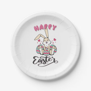 Happy Easter from lovely Easter Bunny Paper Plate