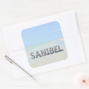 Happy Easter from Sanibel Island Florida Beach Square Sticker