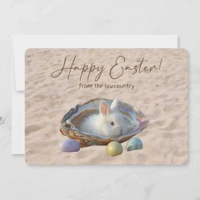 Happy Easter from the Lowcountry Oyster Shell Holiday Card (Front)