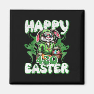 Happy Easter Funny 4_20 Day Easter Bunny Rabbit Me Magnet