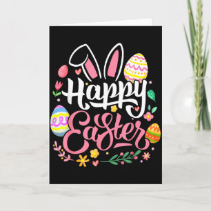 Happy Easter Funny Bunny Eggs Rabbit Retro Boys Gi Card