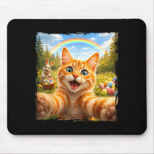 Happy Easter Funny Cat Selfie With Easter Bunny Ki Mouse Pad