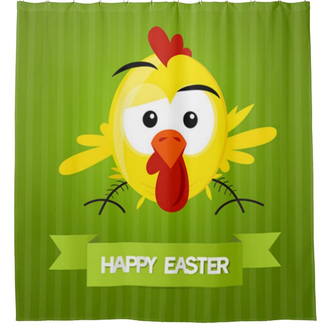 Happy Easter Funny Chic Shower Curtain (Front)