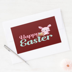 HAPPY EASTER funny easter bunny egghunt            Rectangular Sticker