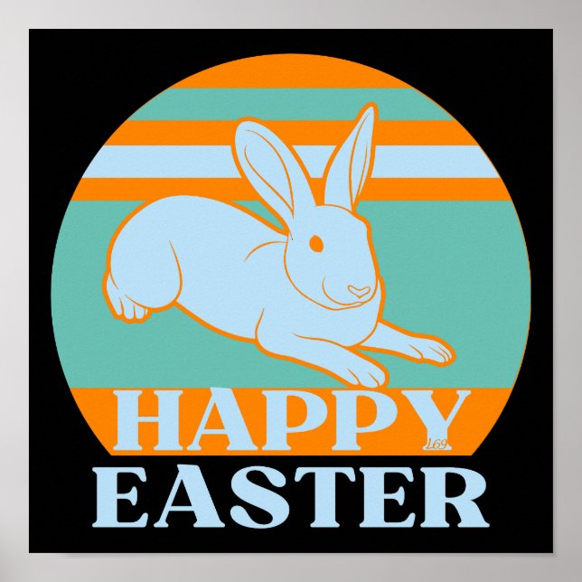 HAPPY EASTER  funny easter bunny gift idea         Poster (Front)