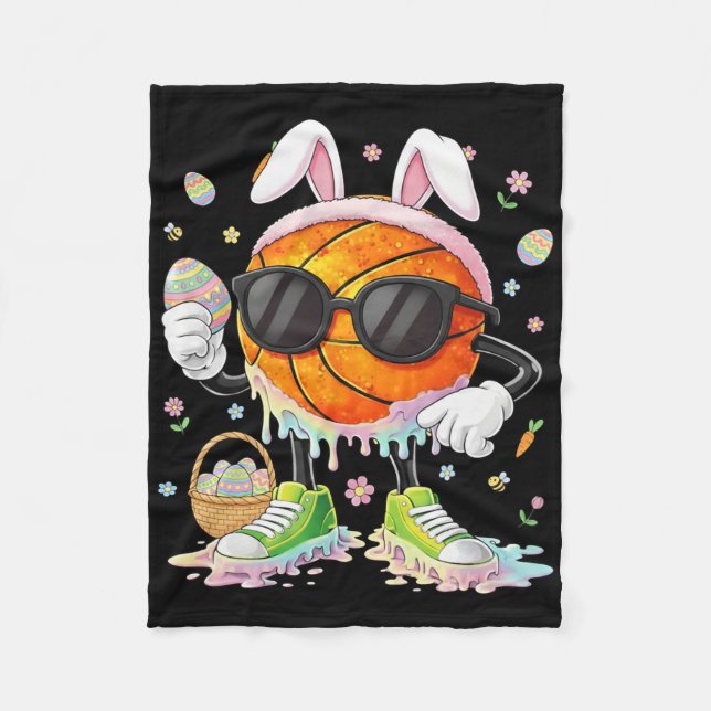 Happy Easter Funny Easter Bunny Sketll Men Boy Kid Fleece Blanket (Front)