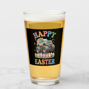 Happy Easter Funny Monster Truck Crush Eggs Glass
