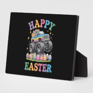 Happy Easter Funny Monster Truck Crush Eggs Plaque