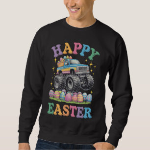 Happy Easter Funny Monster Truck Crush Eggs Sweatshirt