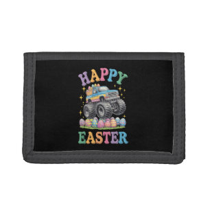 Happy Easter Funny Monster Truck Crush Eggs Trifold Wallet