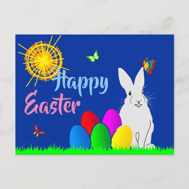 Happy Easter funny one-of-a-kind Holiday Postcard (Front)
