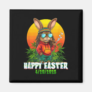 Happy Easter Funny Smoking Easter Bunny Funny Rabb Magnet