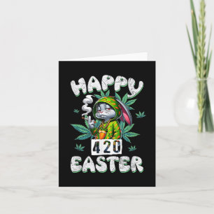 Happy Easter Funny Smoking Easter Bunny Men Women Card