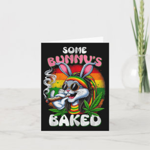 Happy Easter Funny Smoking Easter Bunny Men Women  Card