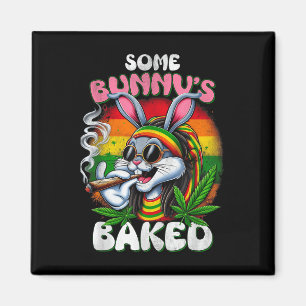 Happy Easter Funny Smoking Easter Bunny Men Women Magnet