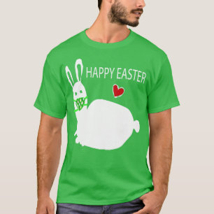 Happy Easter Funny White Rabbit Bunny T-Shirt