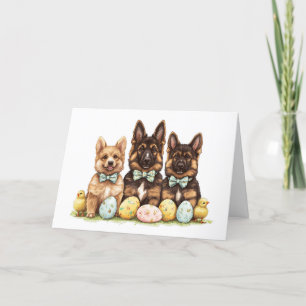 Happy Easter German Shepherd Dogs Holiday Card
