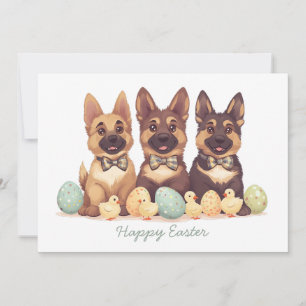 Happy Easter German Shepherd Dogs Holiday Card