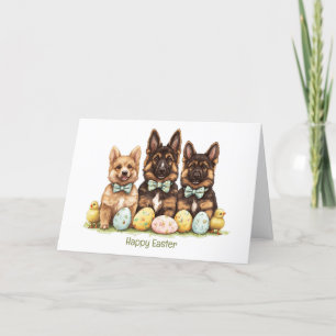 Happy Easter German Shepherd Dogs Holiday Card
