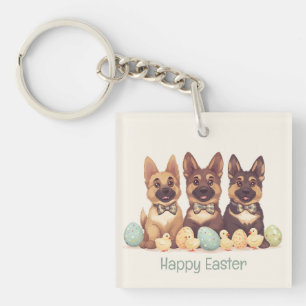 Happy Easter German Shepherd Dogs Key Ring