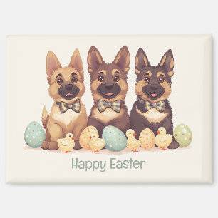 Happy Easter German Shepherd Dogs Magnet