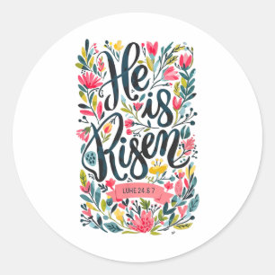 Happy Easter Gift For Men Women He Is Risen Easter Classic Round Sticker