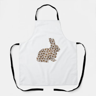Happy Easter Gift Leopard Print Pattern Bunny Rabb Apron