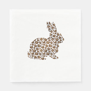 Happy Easter Gift Leopard Print Pattern Bunny Rabb Napkin