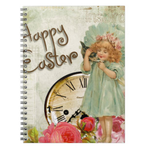 happy easter girl notebook