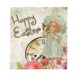 happy easter girl notepad