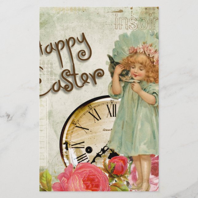 happy easter girl stationery (Front)