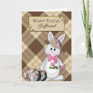 HAPPY EASTER - GIRLFRIEND - BUNNY HOLIDAY CARD