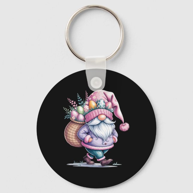 Happy Easter Gnome Easter Eggs Bunny Happy Easter  Key Ring (Front)