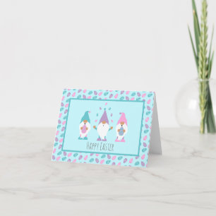 Happy Easter Gnome Juggling Easter Eggs Card