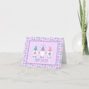 Happy Easter Gnome Juggling Easter Eggs Card