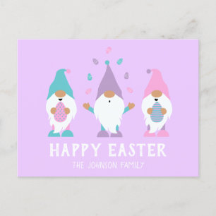 Happy Easter Gnome Juggling Easter Eggs Postcard