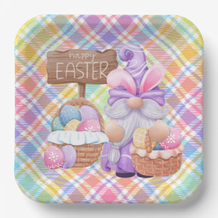 Happy Easter Gnome Paper Plate