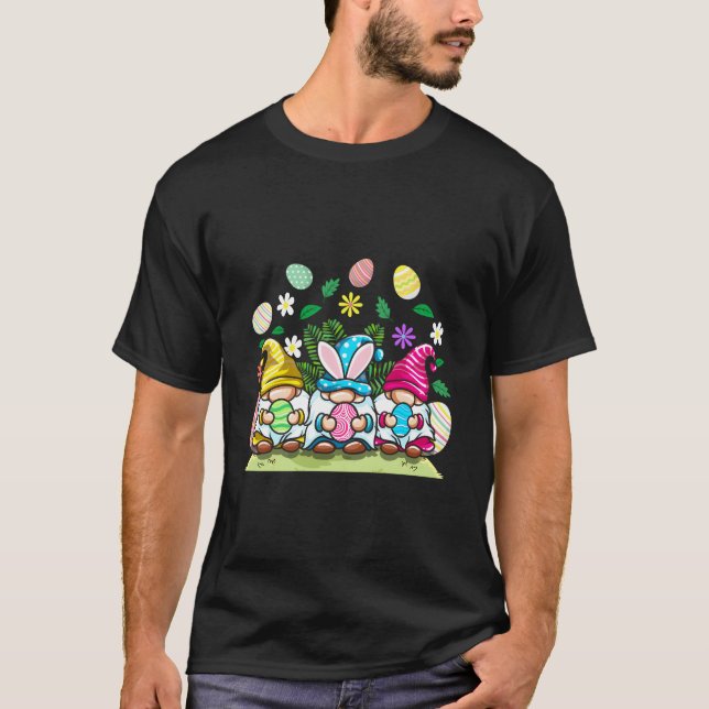 Happy Easter Gnomes Egg Hunting For T-Shirt (Front)