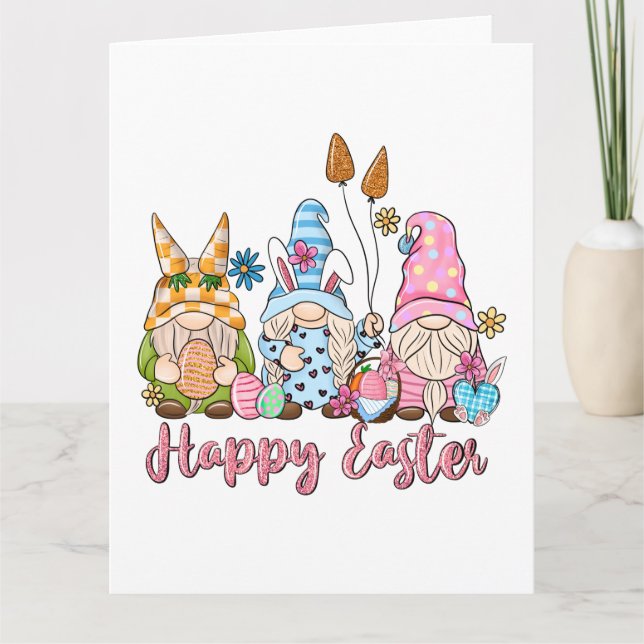 Happy Easter Gnomes Some Bunny Loves You Card (Front)