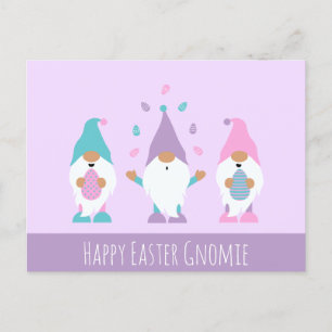 Happy Easter Gnomie Juggling Easter Eggs Postcard
