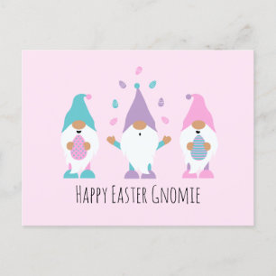 Happy Easter Gnomie Juggling Easter Eggs Postcard