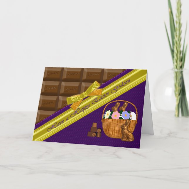 Happy Easter Godson, Chocolate Card (Front)