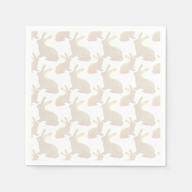 Happy Easter - Gold Bunny's pattern Napkin (Front)