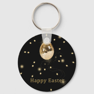 Happy Easter Gold Disco Ball Key Ring