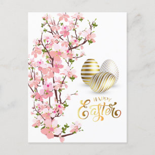 Happy Easter Gold Eggs Personalise Postcard