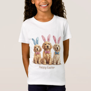 Happy Easter Golden Retriever Dogs Bunny Ears T-Shirt