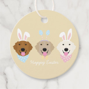 Happy Easter Golden Retriever Dogs Favour Tags