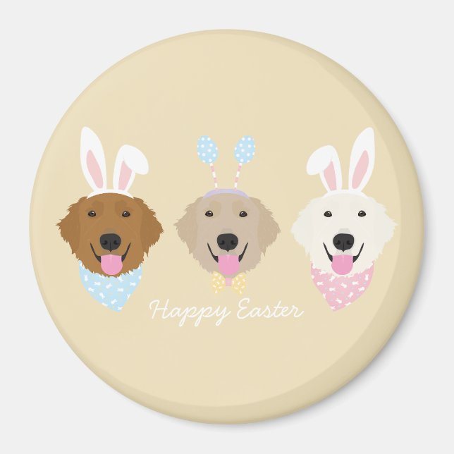 Happy Easter Golden Retriever Dogs Magnet (Front)