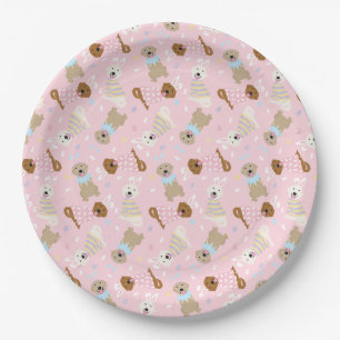 Happy Easter Golden Retriever Dogs Paper Plate